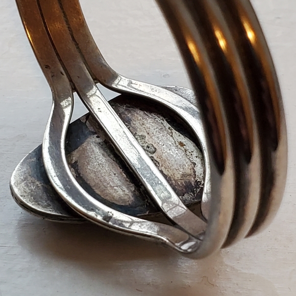 Vintage Native American Navajo Turquoise Silver Bracelet Cuff - Picture 9 of 14